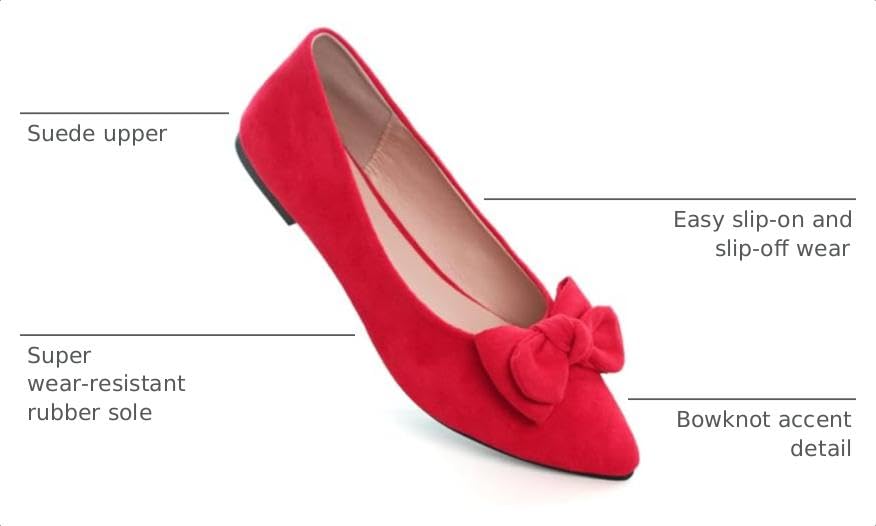 Image of TN TANGNEST Women Fashion Bowknot Flats Comfort Pointed Toe Dress Shoes
