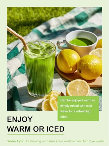 Image of TeeLux Barley Grass Powder, 16oz Green Drink Powder, Mild & Smooth Taste | Blend with Water, Smoothies & Milk, Easy Drink Mix for Hot or Iced Use, Sugar Free