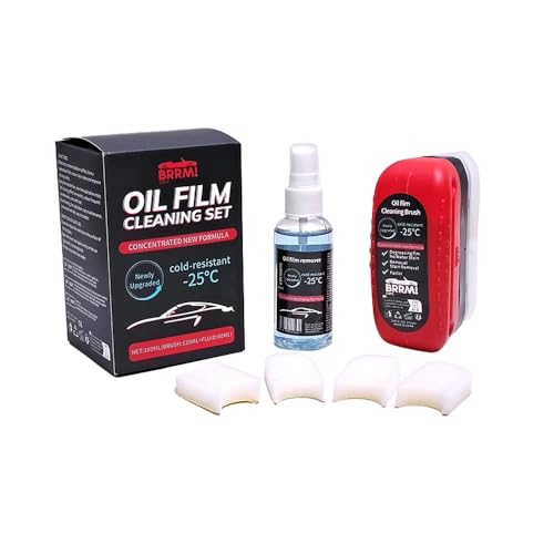 Oil Film Limpieza de ventanillas, Limpiacristales, Tratamiento Antilluvia y Antivaho, Repelente de Agua Parabrisas, Líquido Limpiador de Lunas y Vidrios, Eliminador de Manchas de Agua y Grasa