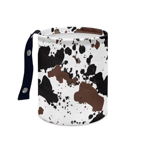 Image of Pensura Cow Zebra Print Car Rubbish Bag Collapsible Hanging Auto Trash Can for Front Seat Back Seat Car Organizer Universal Hanging Car Garbage Bag Compatible with Most Cars