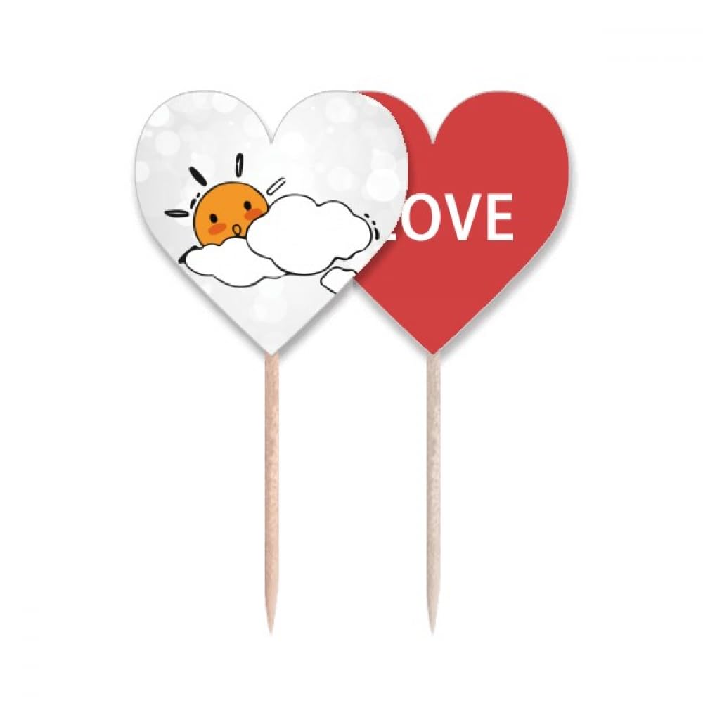 Illustration drapeau amour et nuage météo sur pic décoratif rigide