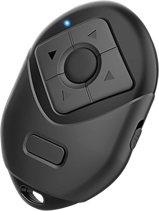 FKU Bluetooth Scrolling Page Turner, Bluetooth Remote Control for TIK TOK APP for iPhone iPad Android, Camera Shutter Remote Control, 6 Buttons Support Tiktok Video Recording/Play/Pause/Give a Like