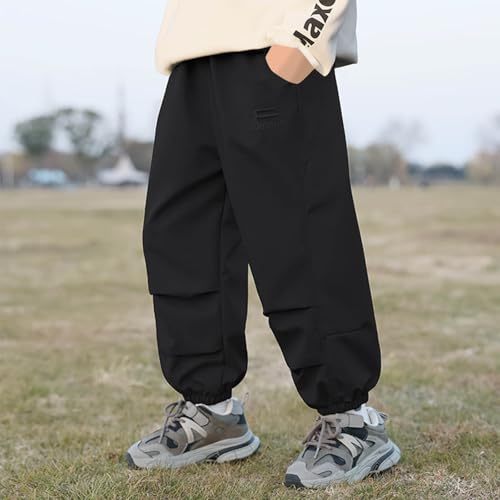 Boys Fashion Sweatpants Kids Straight Leg Cargo Pants Teen Boys School Running Athletic Workout Cinch Bottom Joggers2