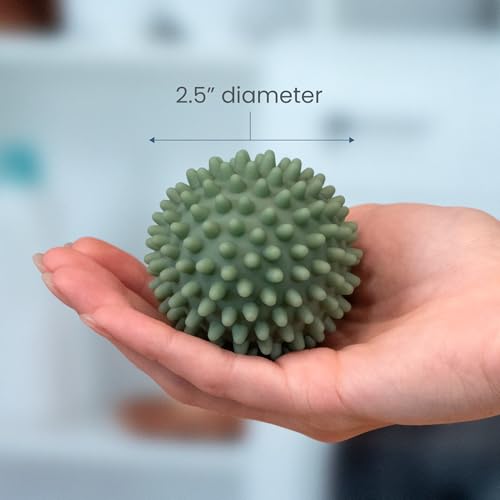S&T INC. Reusable Plastic Dryer Balls, Fabric Softener for Laundry, Sage and Grey, 2.5 in, 6 Pack