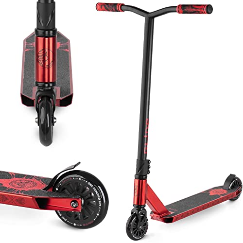 Movino Stunt Scooter Profi Roller für Erwachsene & Jugendliche mit ABEC 9 Kugellagern Kickscooter mit 100mm Rad 6061 Aluminium-Deck Gewicht 3,3 kg Tragfähigkeit: 100 kg
