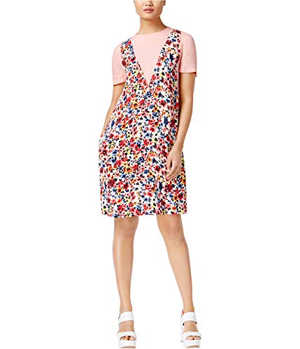 Love Moschino Womens Floral Shift Dress, Pink, 4