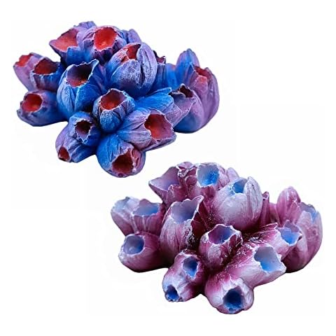 M2cbridge Aquarium Polyresin Coral Ornaments Artificial Coral for Aquarium Decor Landscape (2PCS Barnacles 3.3") Cover