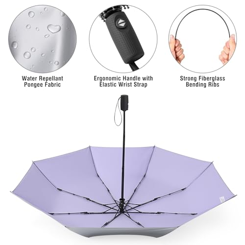 Image of G4Free UPF 50+ UV Protection Large Travel Umbrella 46 Inch Auto Open Close Windproof Sun Blocking Umbrella