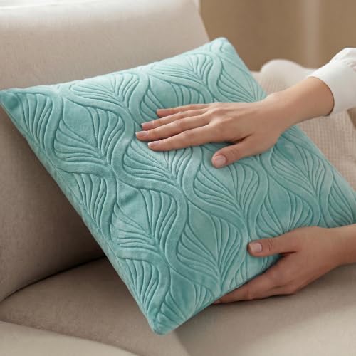 Image of Yellow Weaves Jacquard Cushion Covers | Sofa Cushion Covers | Throw Pillow Cover for Sofa, Couch, Living Room| Removable & Washable | 16x16 Inches, Set of 3 (Powder Blue)