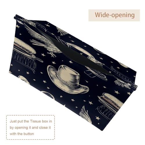 Boîte à mouchoirs en cuir (lot de 2) pour table et salle de bain