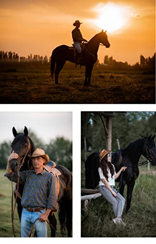 Comhats Mens Western Style Round Cowboy Straw Hat Fedora Chin Cord Vegan Leather Band Shapeable Brim Beach Large Coffee L #TOP2