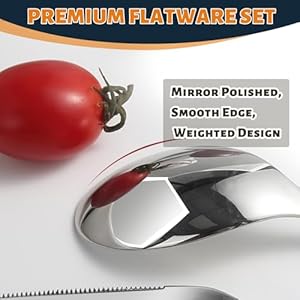 Silverware Set for 8 Heavy Duty 1810 Stainless Steel Cutlery Set Flatware Set40 Piece Premium Silverware Mirror Polished Modern Cutlery include Fork Knife Spoon SetDishwasher Safe