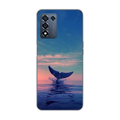 KARTXITAI Case Compatible with Q3t/ K9S,Shockproof Slim Thin Silicone Protective Anti-Fingerprint Anti-Scratch Anti-Fall Phone Cover - Dolphins,Seaside