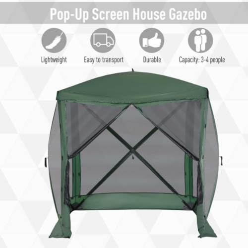 Carpa Pop-up 7x7 pies para camping y eventos verdes miniatura 3