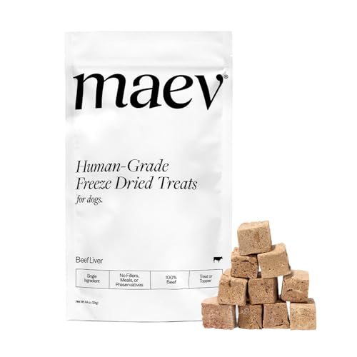 Maev Human-Grade Freeze Dried Raw Beef Liver Treats | 100% USDA Certified Single-Ingredient | Healthy, Human-Grade Dog Snacks | Perfect for Training & Sensitive Diets