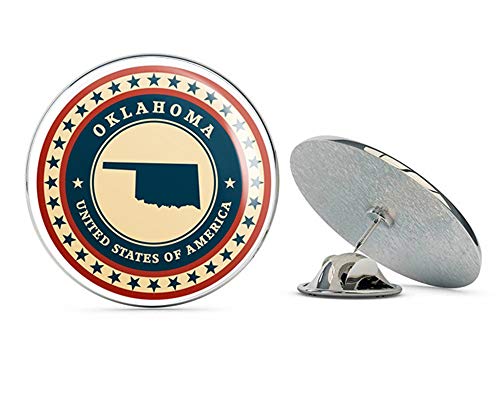 Oklahoma USA Round Metal 0.75