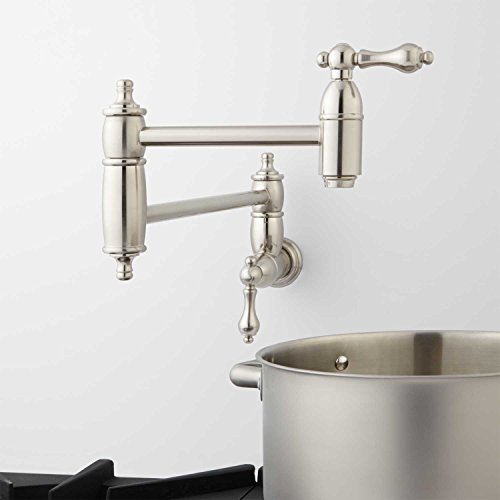 Signature Hardware 907294 Augusta 1.8 GPM Double Handle Wall Mounted Pot Filler Signature Hardware 907294 Augusta 1.8 GPM Double Handle Wall Mounted Pot Filler