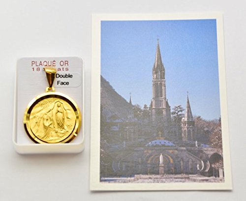 Médaille Vierge Marie au Voile en Plaqué Or - 12mm | La Boutique des Chrétiens