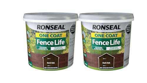 FAB INT PRODUCTS Fence Life Wood Treatment, 2 x 5 litres, One Coat Formula (2 X Dark Oak)