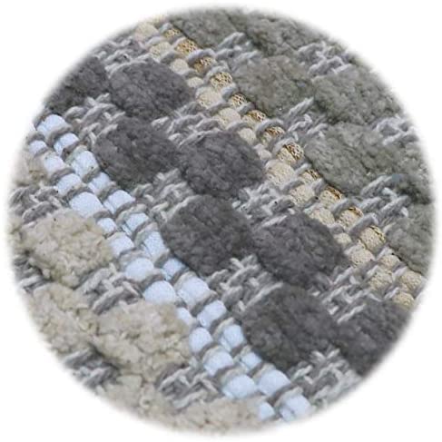 Image of The Home Talk Handmade Cotton Rectangular Door Mat | Water-Absorbent | for Bathroom, Entrance Door, Kitchen, Entry Gate, Living Room | Machine Washable | Anti-Skid | 27 X 45 Inch | Beige