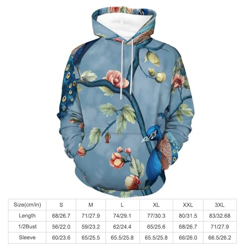 Sweat à Capuche Fleur de Paon Hoodie Chaud contre le Froid Actif - 3
