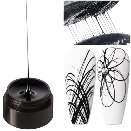 Spider Gel Vernis À Ongles Art UV LED Professionnel Peinture Aux Ongles UV Couleur Gel Laque Emboss Tirant Fil Araignée Gels (Black)