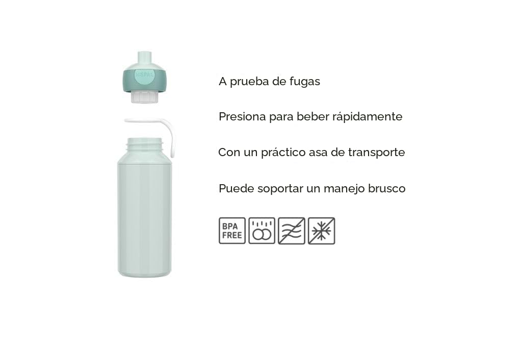 Mepal - Botella para Beber Campus Pop-up - Botella para Beber - Botella Agua a Prueba de Fugas para la Escuela - Sin BPA y apta para Lavavajillas - 400 ml - Avengers