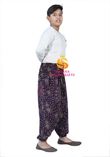 SARJANA Kids Rayon Mandala Harem Pants Children Girls Boys Boho Hippie Toddler Beach Unisex Comfy Trouser3