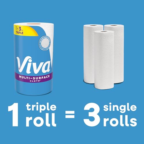 Image of Viva Multi-Surface Cloth Paper Towels, Choose-A-Sheet Size, 12 Triple Rolls, 165 Sheets per Roll (Packaging May Vary)