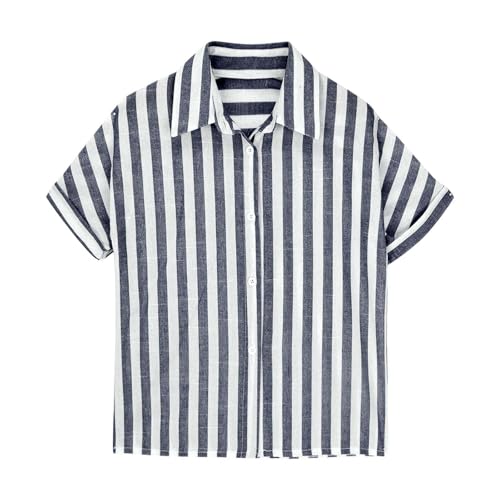 Chemise rayée décontractée pour filles en maille ample