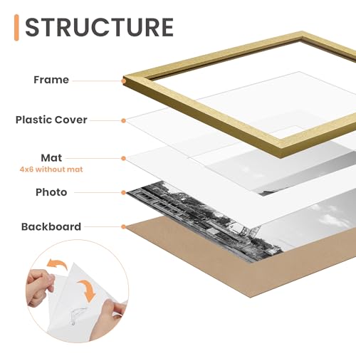 Image of upsimples Picture Frames set of 19, Including 8x10, 5x7, 4x6 Gold Frame