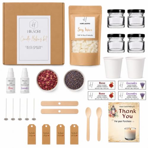 Image of DIY Candle Making Kit - Premium Natural Soy Wax Candle Making Kit with Froral Fragrances and Dried Flowers
