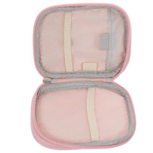 TEHAUX Mini Botiquín de Primeros Auxilios Pequeño Rosa, Bolsa Portátil para Medicamentos, Estuche de Almacenamiento Resistente para Viaje, Camping y Senderismo