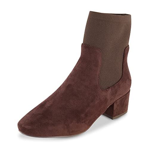 CUSHIONAIRE Women's Romi block heel stretch boot with Memory Foam Padding, Wide Widths Available