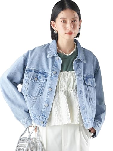 [シップス レディース] SHIPS for women ジャケット 洗濯機可能 クロップド デニム ジャケット 24SS レディース 314011284 サックスブルー 38