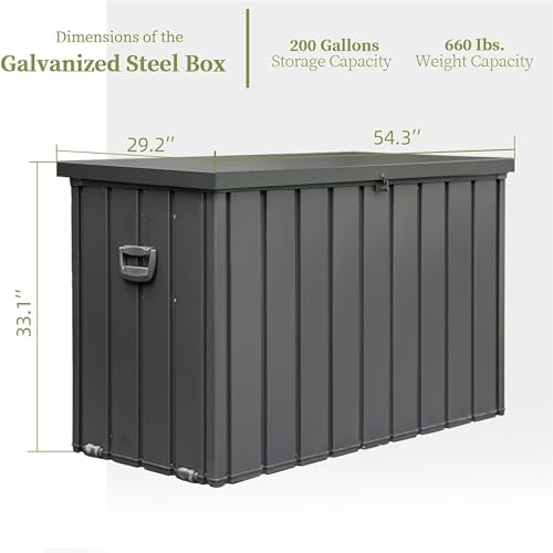Morhome 200 Gallon Outdoor Storage Deck Box, Large Resin Patio Storage for Outdoor Pillows, Garden Tools and Pool-Supplies, Waterproof, Lockable