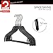 MAWA by Reston Lloyd Silhouette Series Non-Slip Space Saving Clothes Hanger with Bar & Hook for Pants and Skirts, Style 41/FRS, Set of 5, Black