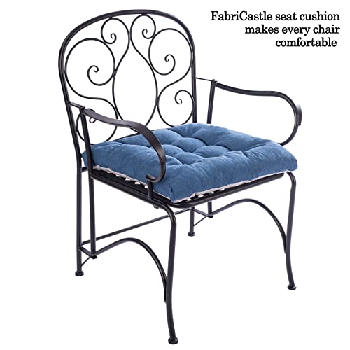 Fabricastle Outdoor Chair Cushions Patio Cushion Premium Comfortable Thick Fill Tufted 19" X 19" Floor Wicker Seat Pads, 2 Count (Navy Blue, 2) #TOP3
