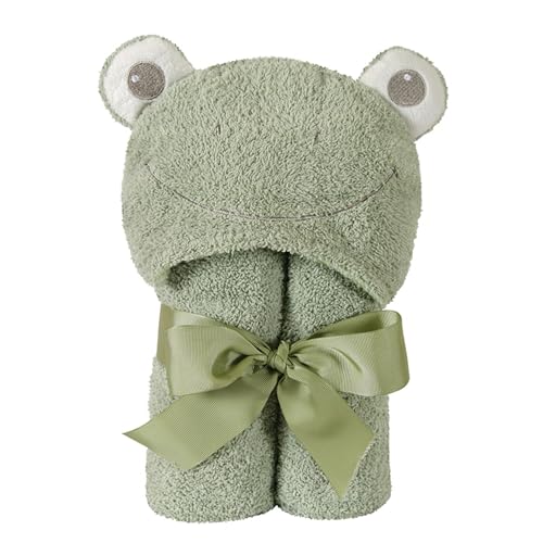 Image of Stephan Baby Terry Plush Hooded Bath Towel, Frog, 0-24 Months