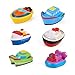 RIsxffp Lot de 6 mini jouets de bain colorés en PVC pour bébé, bateau, baignoire, piscine, flotteur, jeu d'eau