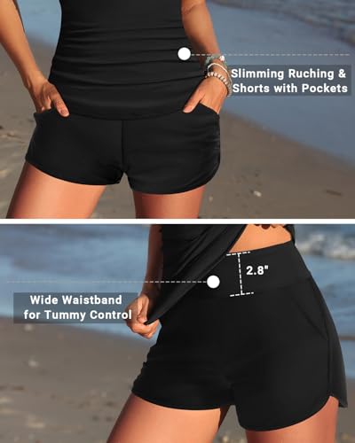 Image of Talisea Womens Tankini Bathing Suits with Skirt Two Piece Tummy Control Swimsuits Ladies Swimwear