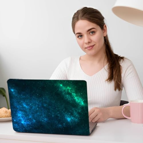 Carcasa MacBook Pro 13 A1278 modelo viejo con protector teclado galaxia verde 6