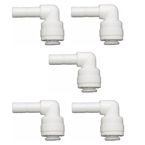 Pxyelec 1/4 Inch Elbow Water Filter Fitting Tube Connect 5 Plastic Locking Clips for Reverse Osmosis Water System Pack of 5