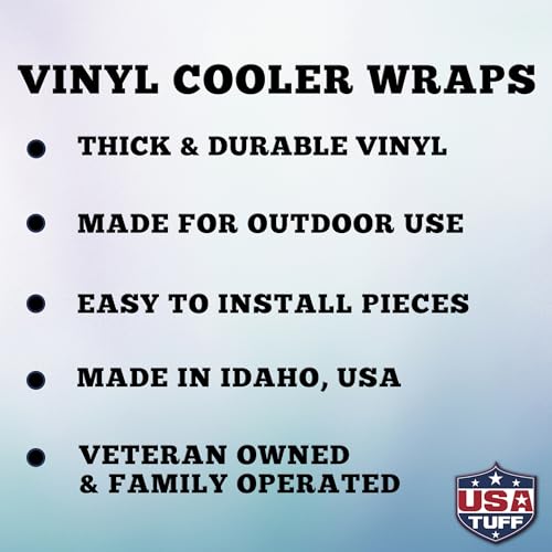 Image of USATuff Vinyl Cooler Lid & Insert Kit Compatible with YETI 65 qt Tundra | Easy Peel & Stick Application Cooler Skin Decal Wrap | Durable Pre-Cut Pieces | for Outdoor Use - Gadsden Don't Tread Split