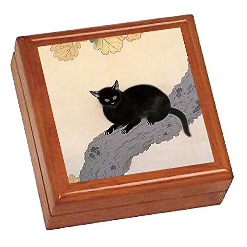 Amazon｜菱田春草『 黒き猫 』の写真タイル付き小物入れ（Jewelry Box