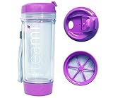 FRUIT INFUSER Water Bottle Tumbler with a Lid | 100% BPA FREE | Our Best Infusion Bottles for Infused Fruit, Smoothies, Tea, and Coffee | Double Walled Mug, Hot & Cold | Great Gift! (Purple - 400ML)