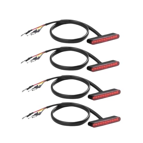 Feu arrière LED rouge 12V à 3 fils pour motos Custom Chopper et Bobber