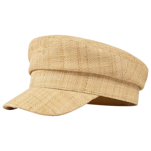 Chapeau respirant pour femme contre la chaleur été paille raphia kaki