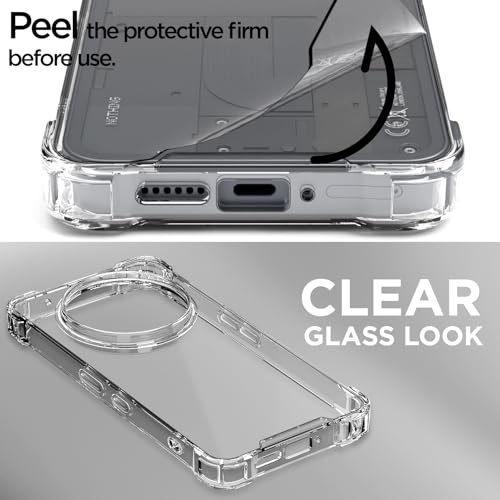 Image of Amazon Basics Back Cover for Nothing Phone 3a Pro 5G PC + TPU Clear Transparent Raised Edges Shockproof Protective Phone Bumper Case(Transparent)