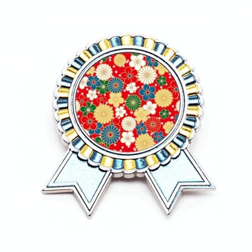 Broche de style japonais fleurs d'art métal M pour égayer un vêtement terne